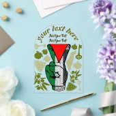 Victory Sign Hand Resistance Red Triangle Symbol アクリル招待状 (インサイチュ (ウェディング))