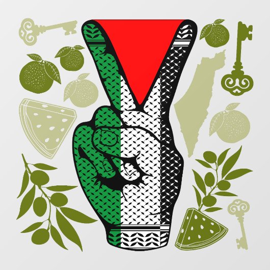 Victory Sign Hand Resistance Red Triangle Symbol ウィンドウサイン (シート)