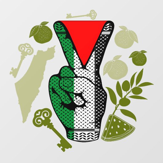 Victory Sign Hand Resistance Red Triangle Symbol ウィンドウサイン (シート)