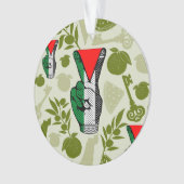 Victory Sign Hand Resistance Red Triangle Symbol オーナメント (正面)