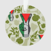 Victory Sign Hand Resistance Red Triangle Symbol オーナメント (正面)