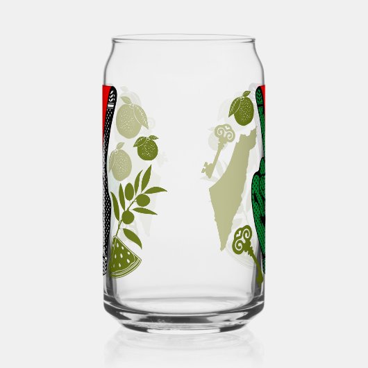 Victory Sign Hand Resistance Red Triangle Symbol ガラス缶 (左)