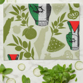 Victory Sign Hand Resistance Red Triangle Symbol キッチンタオル (折り畳み)