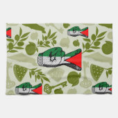 Victory Sign Hand Resistance Red Triangle Symbol キッチンタオル (横)