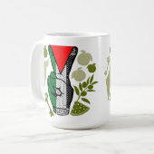 Victory Sign Hand Resistance Red Triangle Symbol コーヒーマグカップ (正面左)