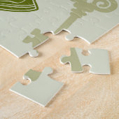 Victory Sign Hand Resistance Red Triangle Symbol ジグソーパズル (側面)