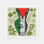 Victory Sign Hand Resistance Red Triangle Symbol スタンダードカクテルナプキン (正面)