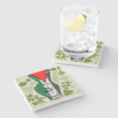 Victory Sign Hand Resistance Red Triangle Symbol ストーンコースター (横)