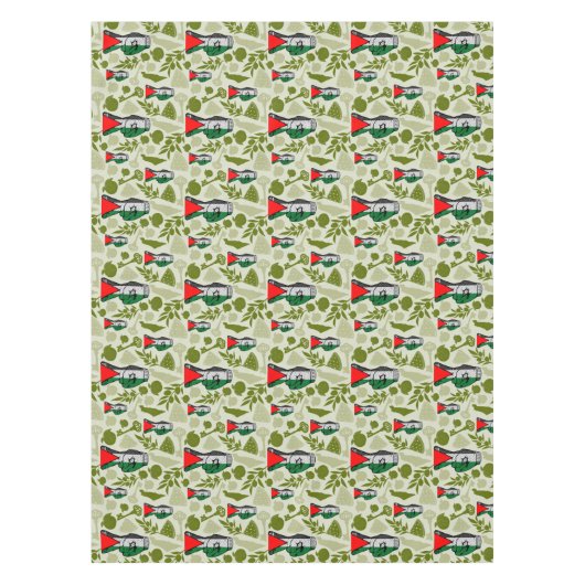 Victory Sign Hand Resistance Red Triangle Symbol テーブルクロス (正面)