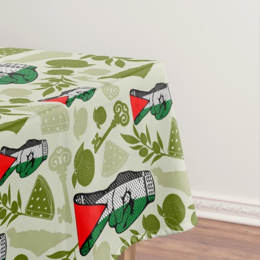 Victory Sign Hand Resistance Red Triangle Symbol テーブルクロス (インサイチュ)