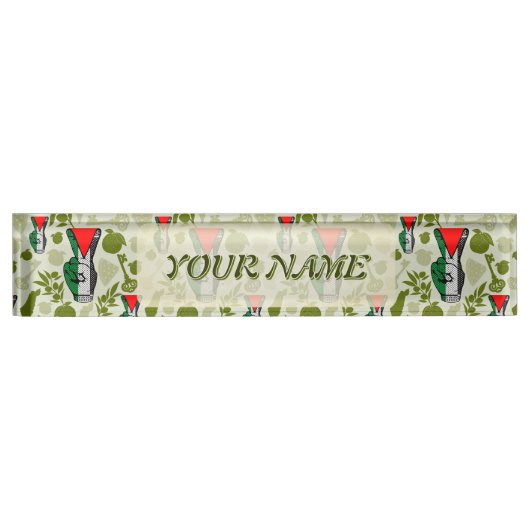 Victory Sign Hand Resistance Red Triangle Symbol デスクネームプレート (正面)