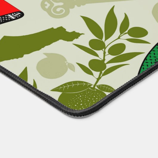 Victory Sign Hand Resistance Red Triangle Symbol デスクマット (コーナー)