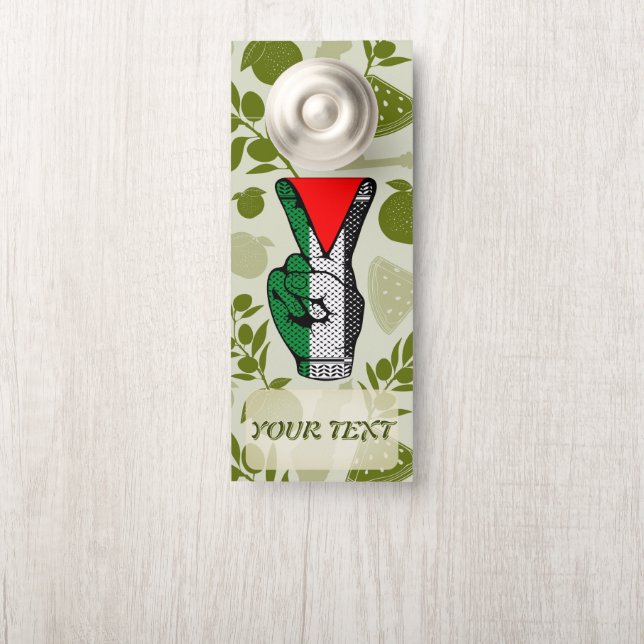 Victory Sign Hand Resistance Red Triangle Symbol ドアノブサイン (ノブ)