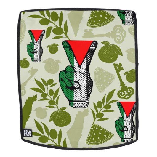 Victory Sign Hand Resistance Red Triangle Symbol バックパック (取り外し可フェース)