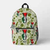 Victory Sign Hand Resistance Red Triangle Symbol プリントバックパック (正面)