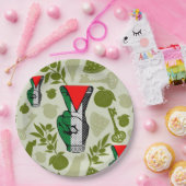 Victory Sign Hand Resistance Red Triangle Symbol ペーパープレート (パーティー)