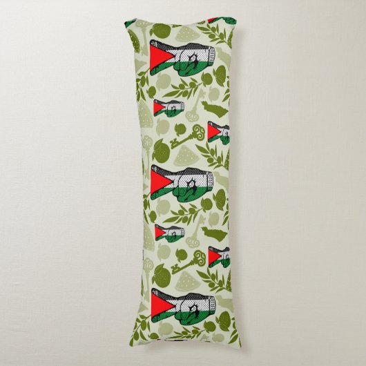 Victory Sign Hand Resistance Red Triangle Symbol ボディピロー (正面縦)