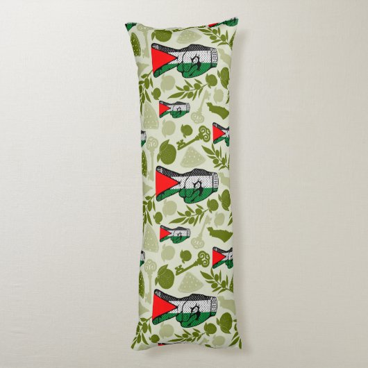 Victory Sign Hand Resistance Red Triangle Symbol ボディピロー (裏面 (縦))