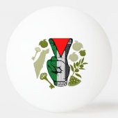 Victory Sign Hand Resistance Red Triangle Symbol 卓球ボール (正面)