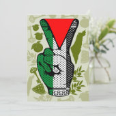 Victory Sign Hand Resistance Red Triangle Symbol 招待状 (スタンド正面)