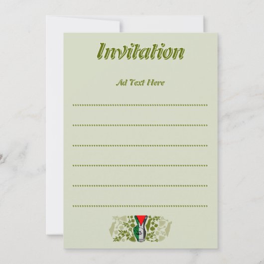 Victory Sign Hand Resistance Red Triangle Symbol 招待状 (裏面)