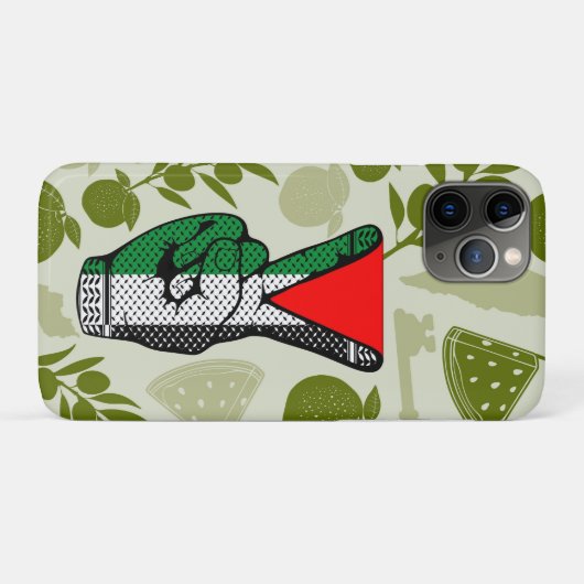 Victory Sign Hand Resistance Red Triangle Symbol Case-Mate iPhoneケース (裏面(横))