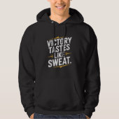 Victory Tastes Like Sweat Distressed Typography パーカ (正面)