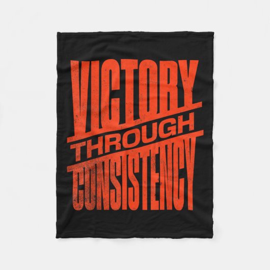 Victory Through Consistency Motivational Insration フリースブランケット (正面)