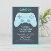 Video Game | ゲーマーパーティー10歳の誕生日 招待状 (スタンド正面)