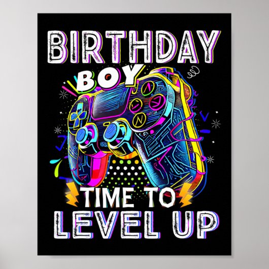 Video Game Birthday Boy Time To Level Up Video Gam ポスター (正面)