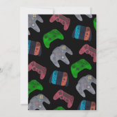 Video Game Birthday Invitation Pixel Game Party 招待状 (裏面)