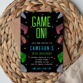 Video Game Birthday Invitation Pixel Game Party 招待状