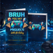 video game birthday party invitation 招待状