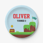 Video Game Birthday Plates Gamer Party Supplies ペーパープレート (正面)