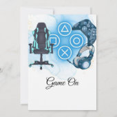 Video game blue birthday 招待状 (裏面)