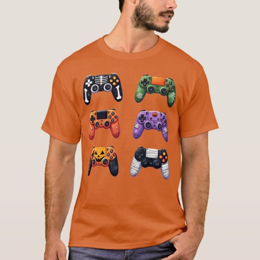 Video Game Bruh Retro Halloween Gaming Controller  Tシャツ (正面)