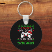 Video Game Christmas Ugly Sweater Funny Gamer Gami キーホルダー (正面)