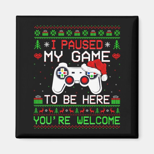 Video Game Christmas Ugly Sweater Funny Gamer Gami マグネット (正面)