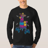 Video Game Cinco de Mayo Llama Pinata and Game Con Tシャツ (正面)