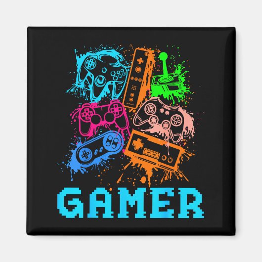 Video Game Console Controllers Clic Gamer Lover Co マグネット (正面)