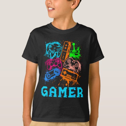Video Game Console Controllers Clic Gamer Lover Co Tシャツ (正面)