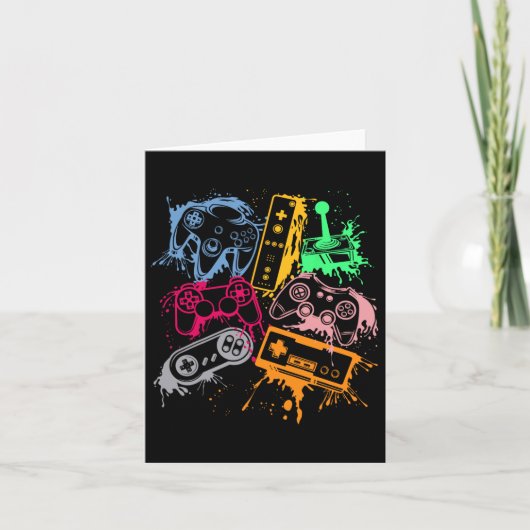 Video Game Console Controllers Retro 80's 90's Arc カード (正面)