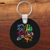 Video Game Console Controllers Retro 80's 90's Arc キーホルダー (正面)