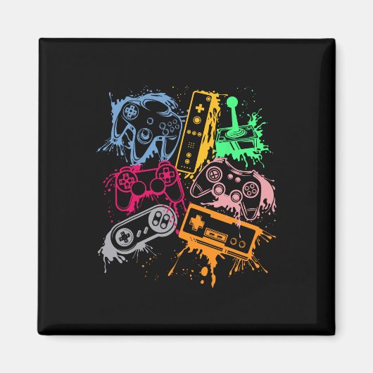 Video Game Console Controllers Retro 80's 90's Arc マグネット (正面)