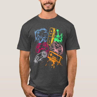 Video Game Console Controllers Retro 80s 90s Arcad Tシャツ
