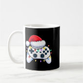 Video Game Controller Christmas Santa Hat Gamer Bo コーヒーマグカップ (左)