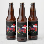 Video Game Controller Christmas Santa Hat Gamer Bo ビールラベル (ボトル)