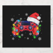 Video Game Controller Christmas Santa Hat Gamer Bo ビールラベル (シングルラベル)