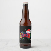 Video Game Controller Christmas Santa Hat Gamer Bo ビールラベル (正面)