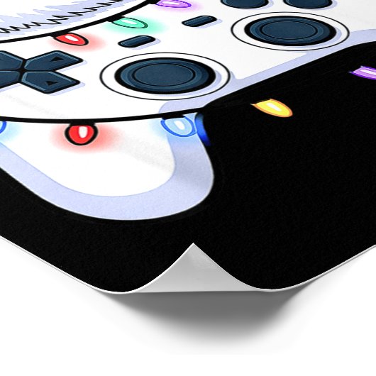 Video Game Controller Christmas Santa Hat Gamer Bo ポスター (角)